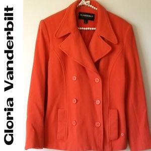 Gloria Vanderbilt Orange Coat - Size 8